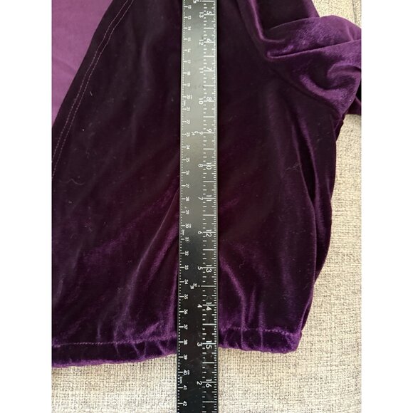 Fairy Goth Velvet Top Women Sz L Plum Crop Tie Front Renaissance Whimsigoth Y2K - Picture 12 of 12